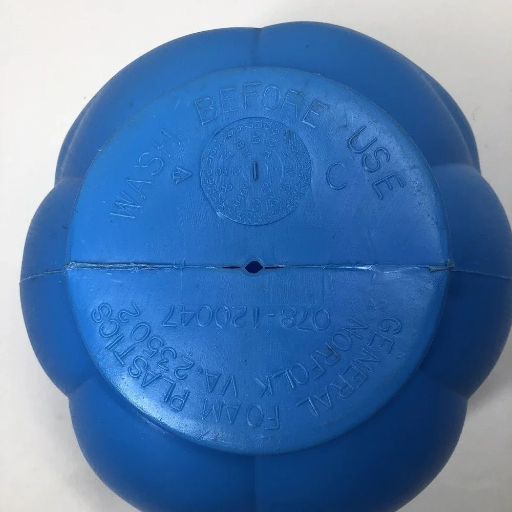 Vintage Blue Halloween Jack O Lantern Pumpkin Bucket Blow Mold General Foam